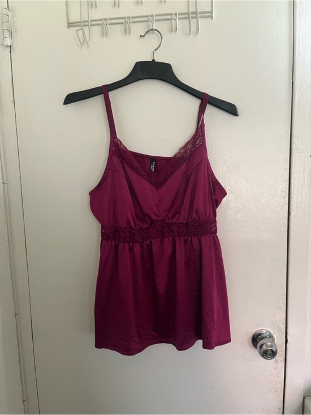 torrid Plum Lace-Trimmed Satin Chemise